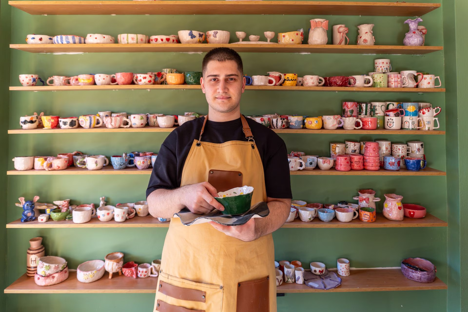 Hand-thrown ceramic mug with rustic glaze finish